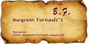 Burgreth Fortunát névjegykártya